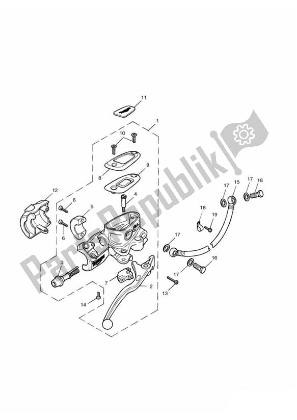 All parts for the Front Brake Master Cyl & Hoses 281466-f2/279279-f4 > of the Triumph America Carburettor 790 2002 - 2007